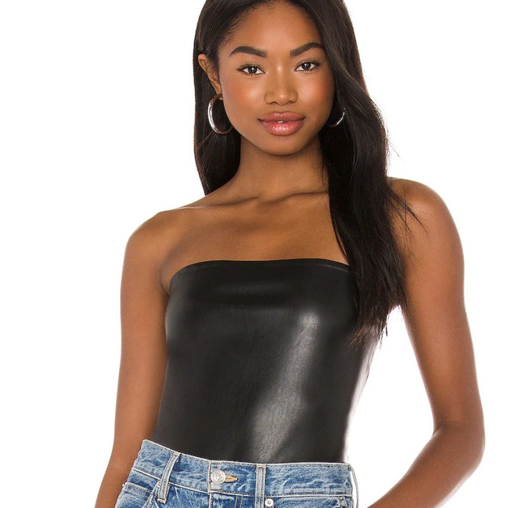 Susana Monaco Faux Leather Tube Top
